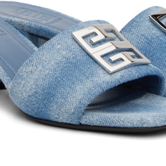GIVENCHY NWOT Blue Denim Slide Sandals - Picture 3 of 5